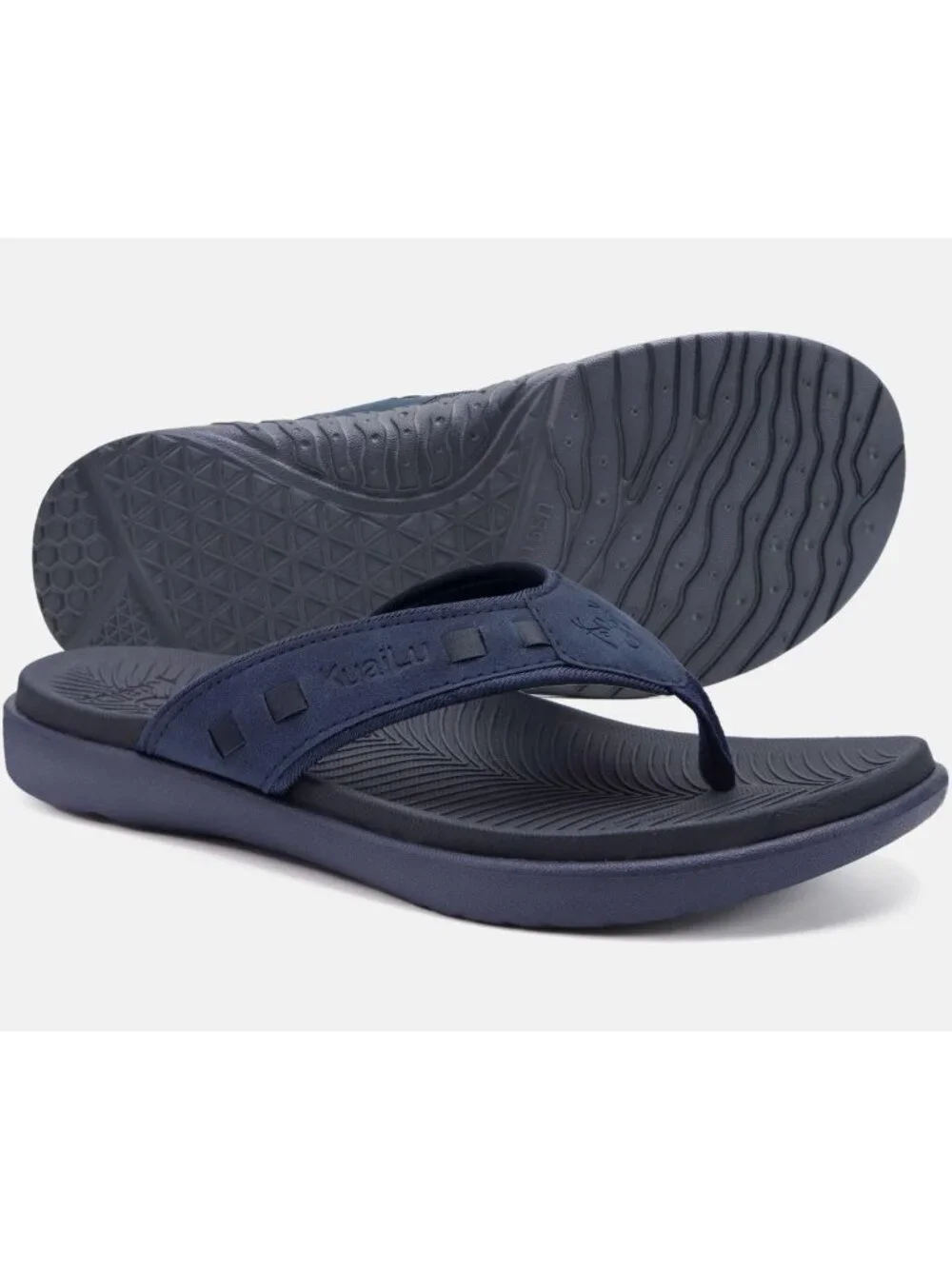 Men's Black Blue Sport Flip Flops Comfort Orthotic Thong Sandals Arch Support